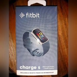 Fitbit Charge 5 Advanced fitness Health tracker. Steel Blue/Platinum Steel case